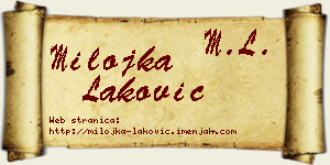 Milojka Laković vizit kartica